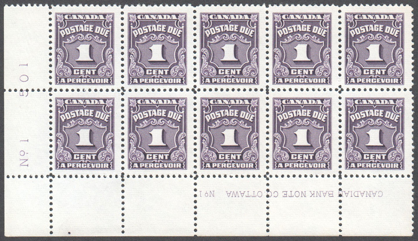 Canada Scott J15 MNH PB of 10 (A5-7) - Click Image to Close